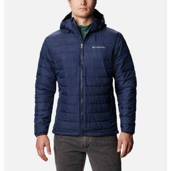 Columbia Muške Jakne - Powder Lite Hooded Insulated Tamnoplave | JOTF-94085